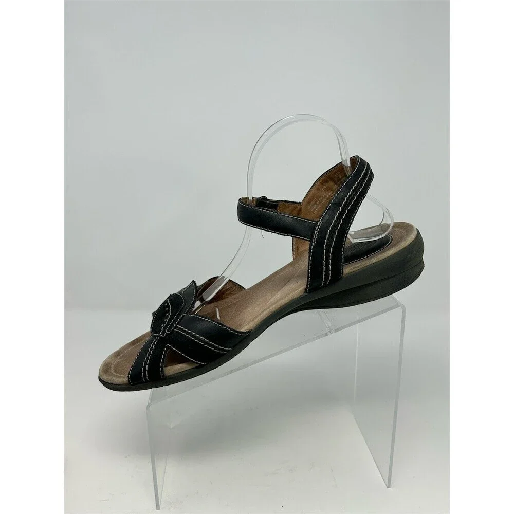 Clarks Artisan Black Leather Slingback Comfort Sandals Size 12 Summer Casual